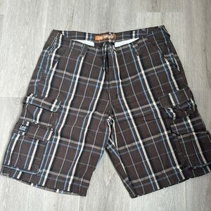 Lee Brown and Blue Cargo Shorts Relaxed Fit